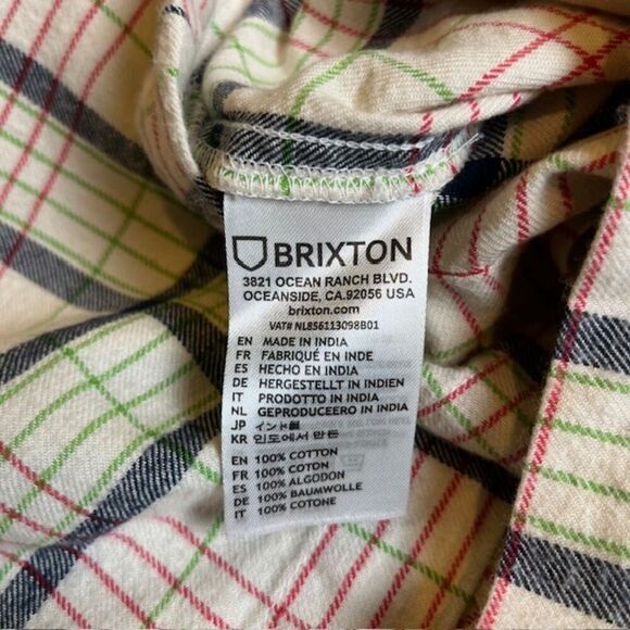 Brixton Bowery Women's Long Sleeve Flannel Button Front Shacket Dove Size XL - Picture 13 of 14